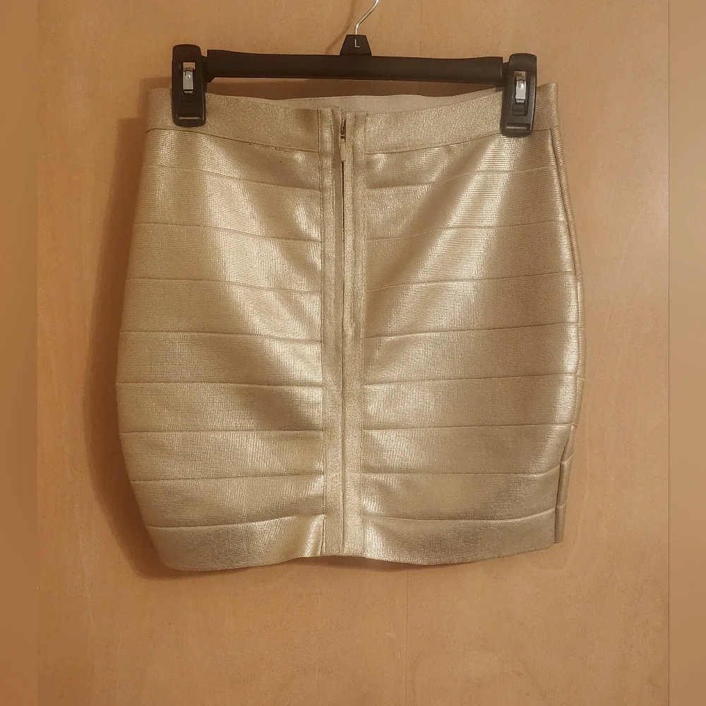 Bandage,Gold mettalic short skirt ,size S